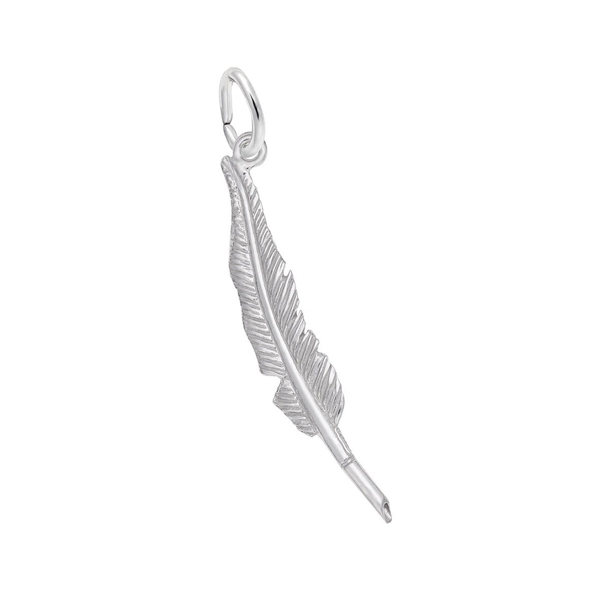 Feather Pen Charm Sterling Silver
