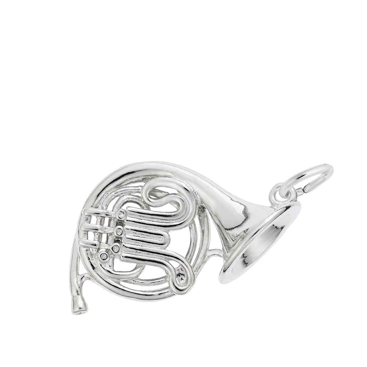 French Horn Charm in Sterling Silver