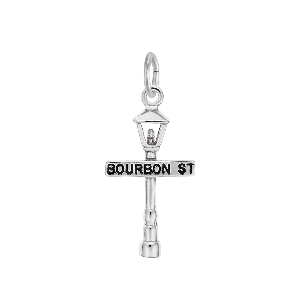 Bourbon St Lamp Post Charm Sterling Silver
