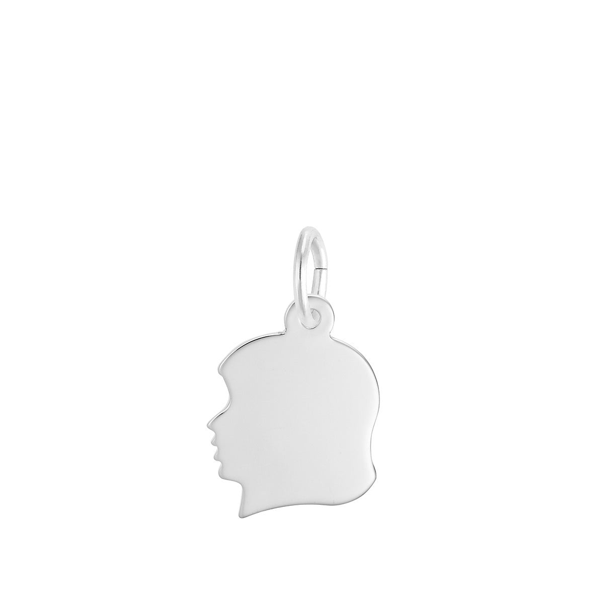 Girls Head Charm Sterling Silver