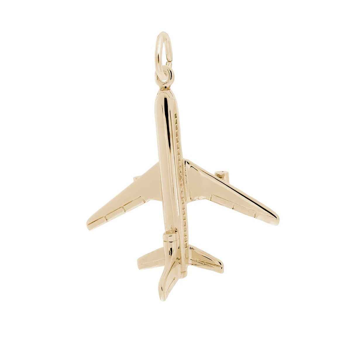 Airplane Charm in 14K Yellow Gold