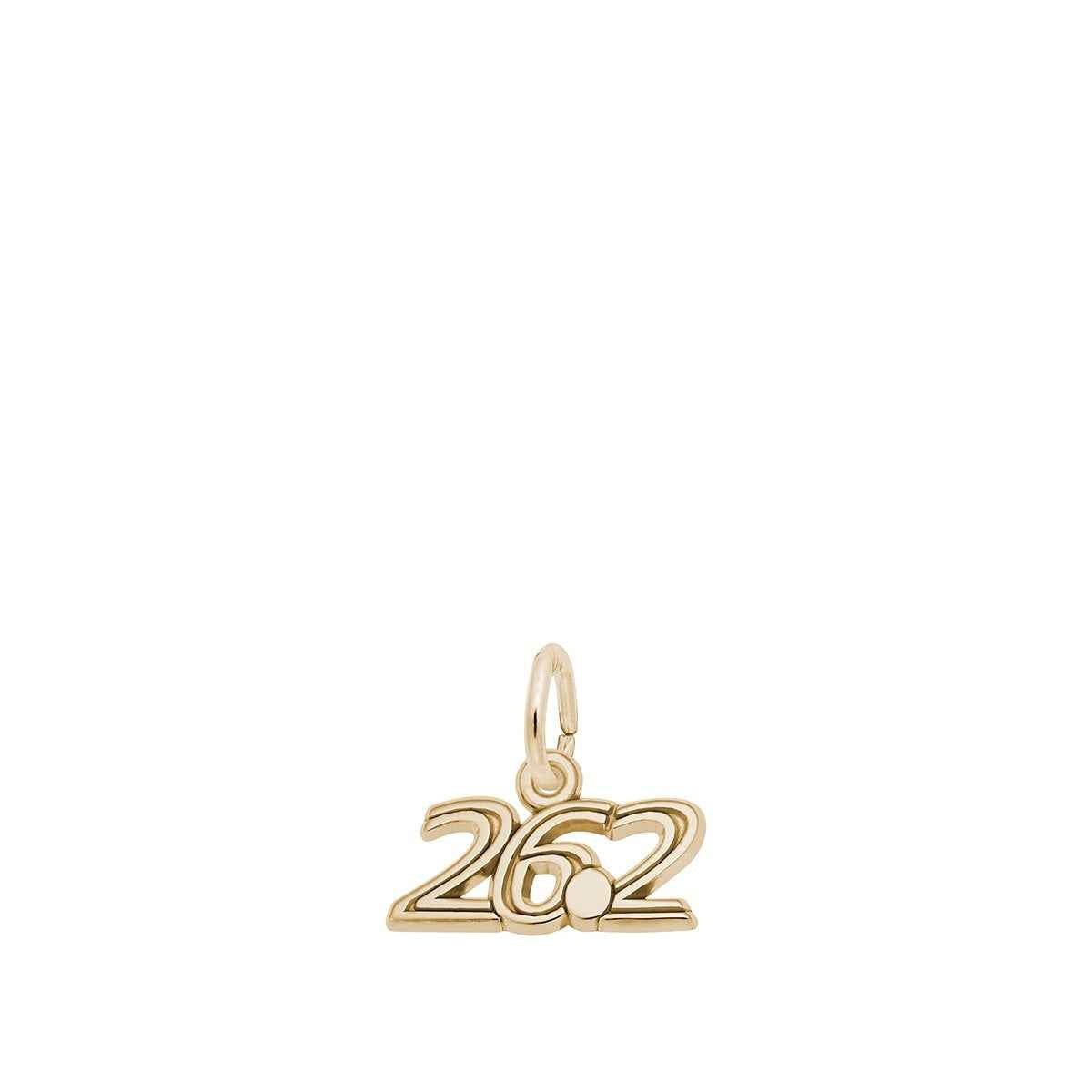 Marathon 26.2 Plain Charm in 14K Yellow Gold