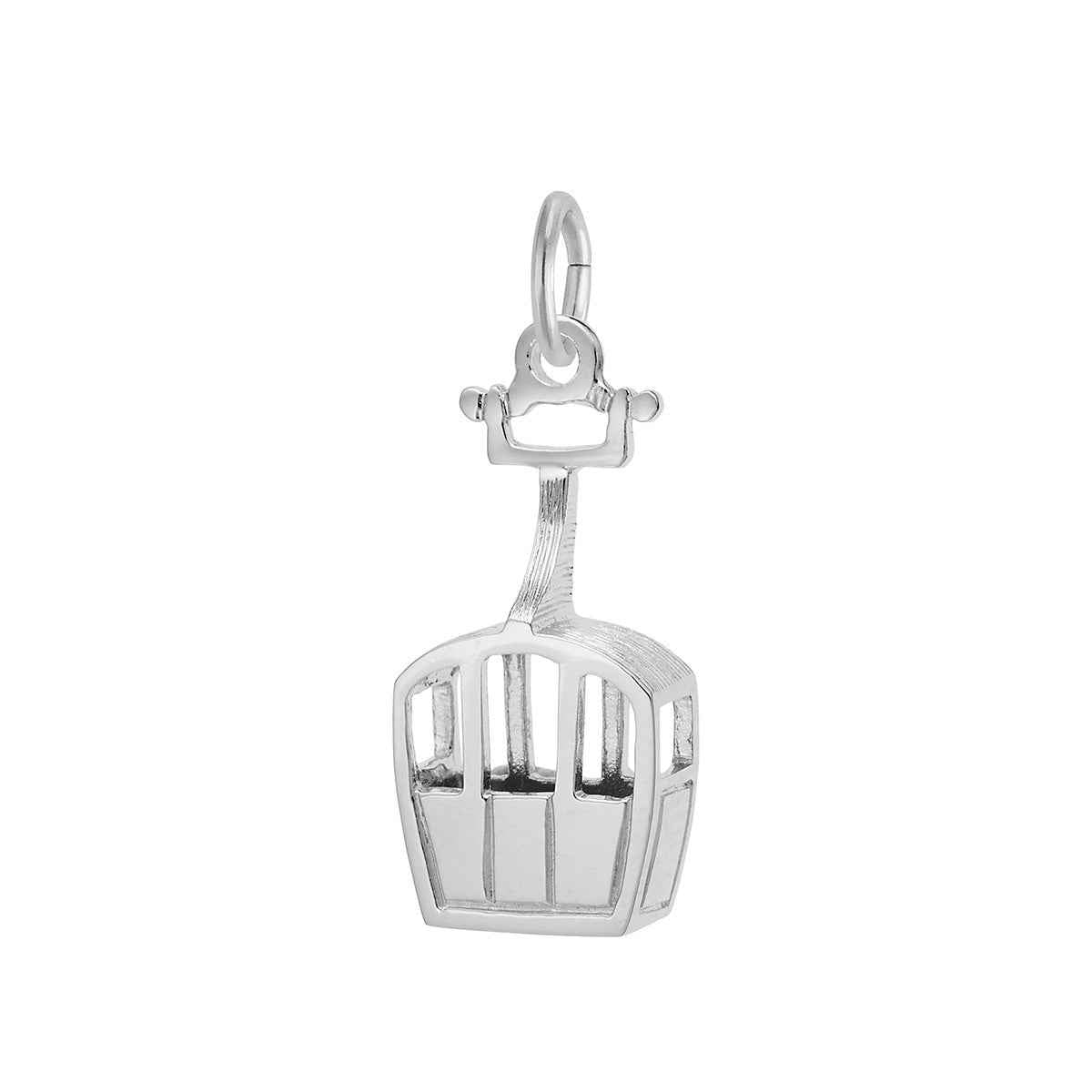 Skiing Gondola Charm in Sterling Silver