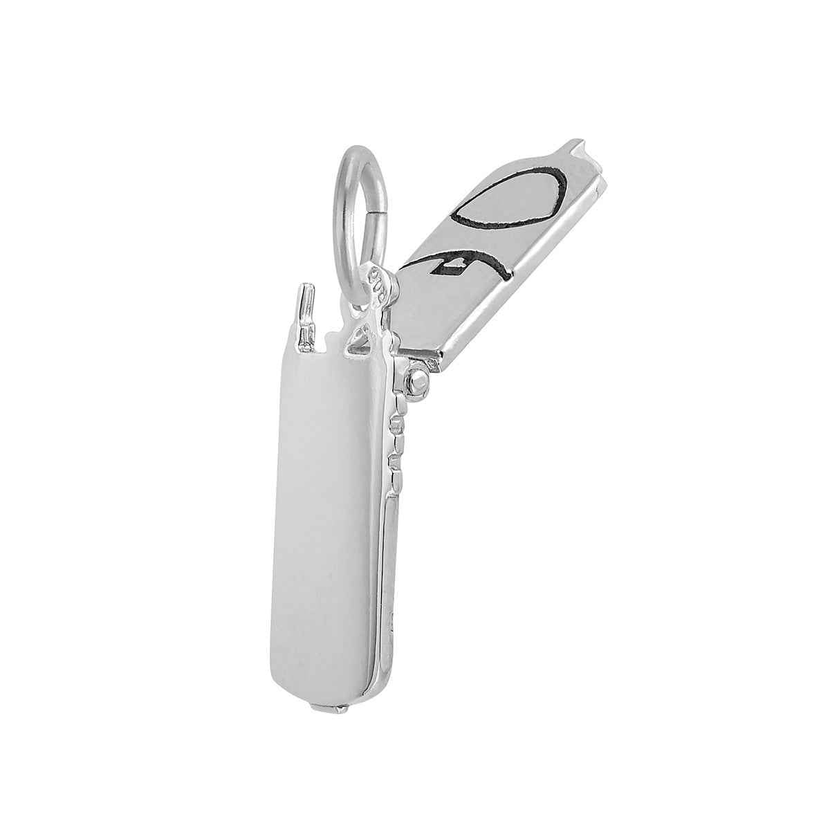 Flip Phone Charm in Sterling Silver