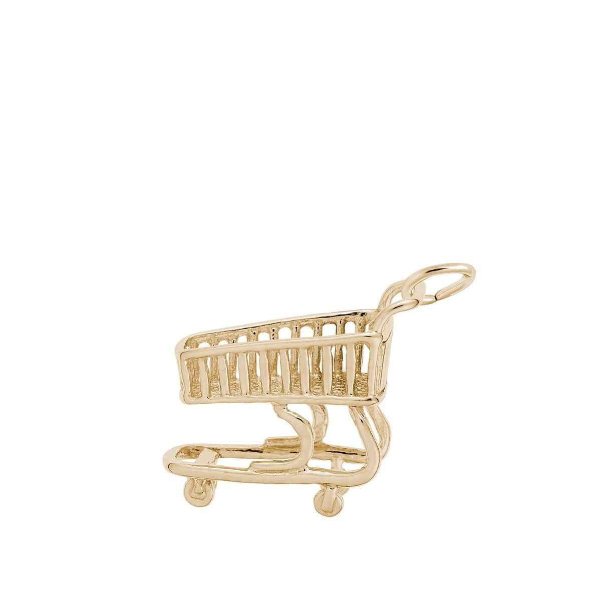 Grocery Cart Charm in 14K Yellow Gold