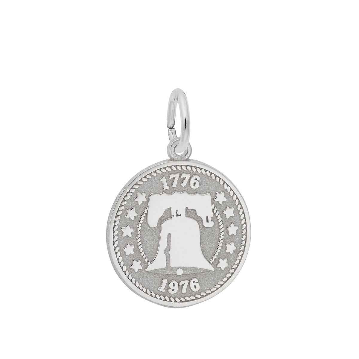 Liberty Bell Disc Charm in Sterling Silver