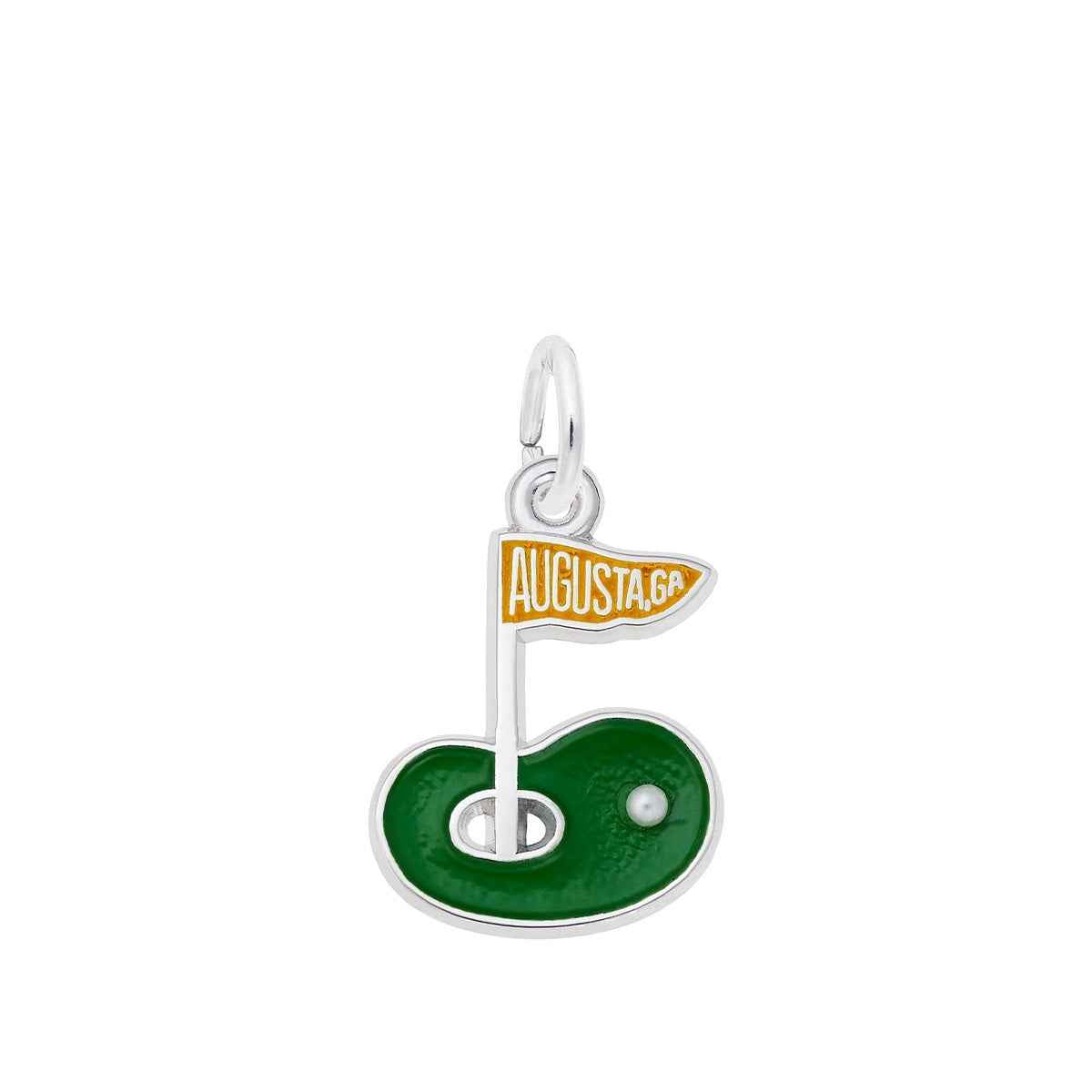 Augusta Golf Green Charm in Sterling Silver