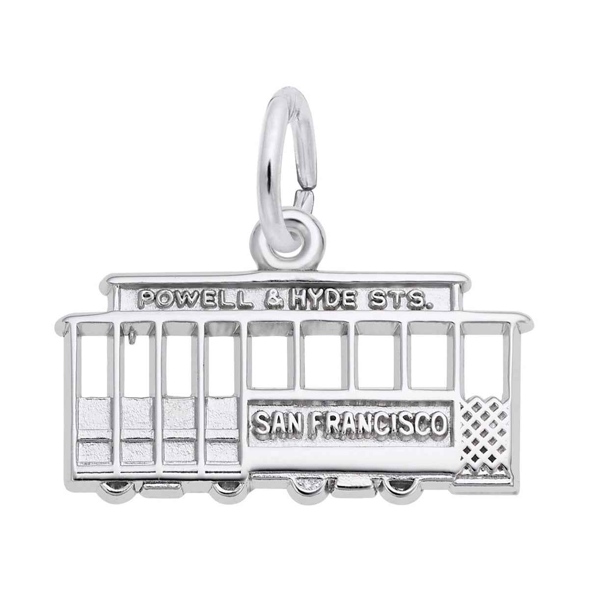 Powell & Hyde Cable Car Charm in Sterling Silver