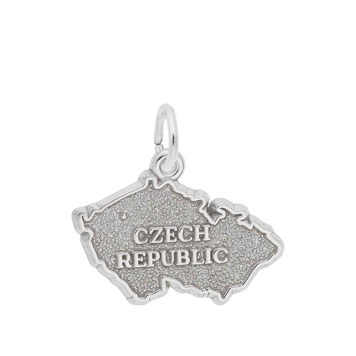 Czech Map Charm in Sterling Silver