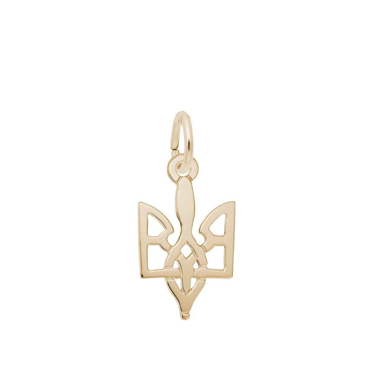 Ukrainian Trident Charm in 14K Yellow Gold