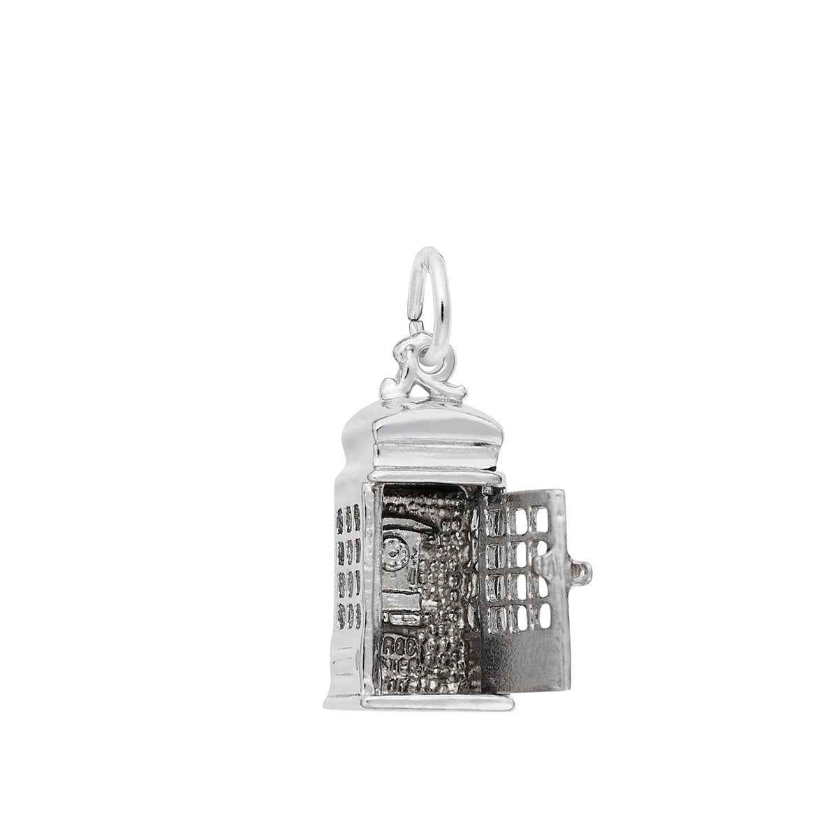 Phone Booth Charm in Sterling Silver