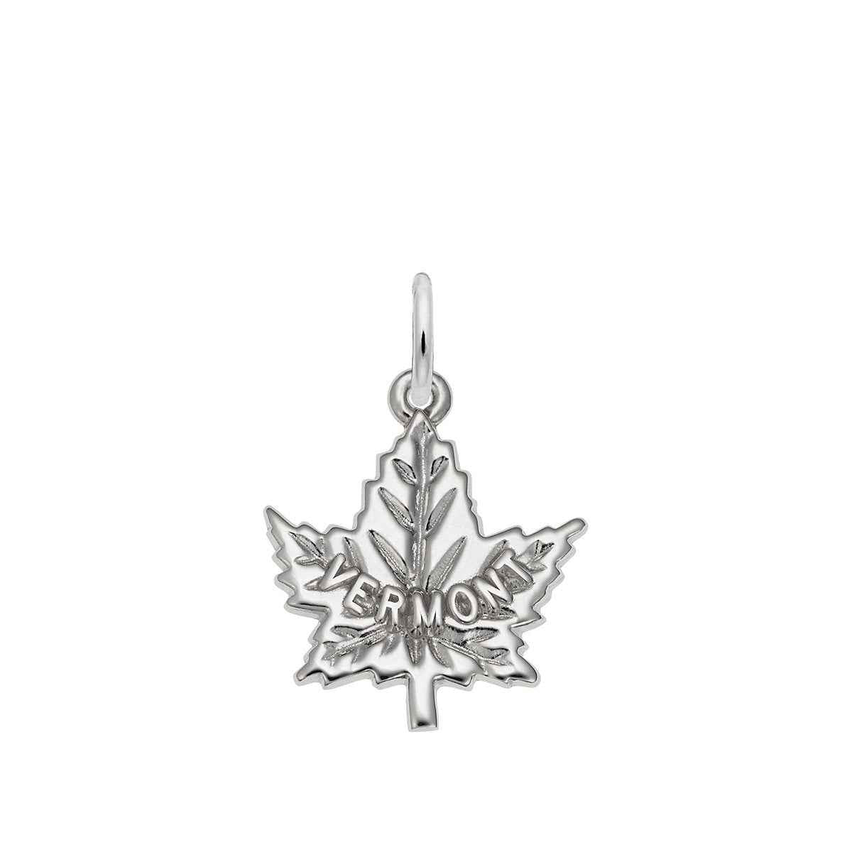 Vermont Maple Leaf Charm in Sterling Silver