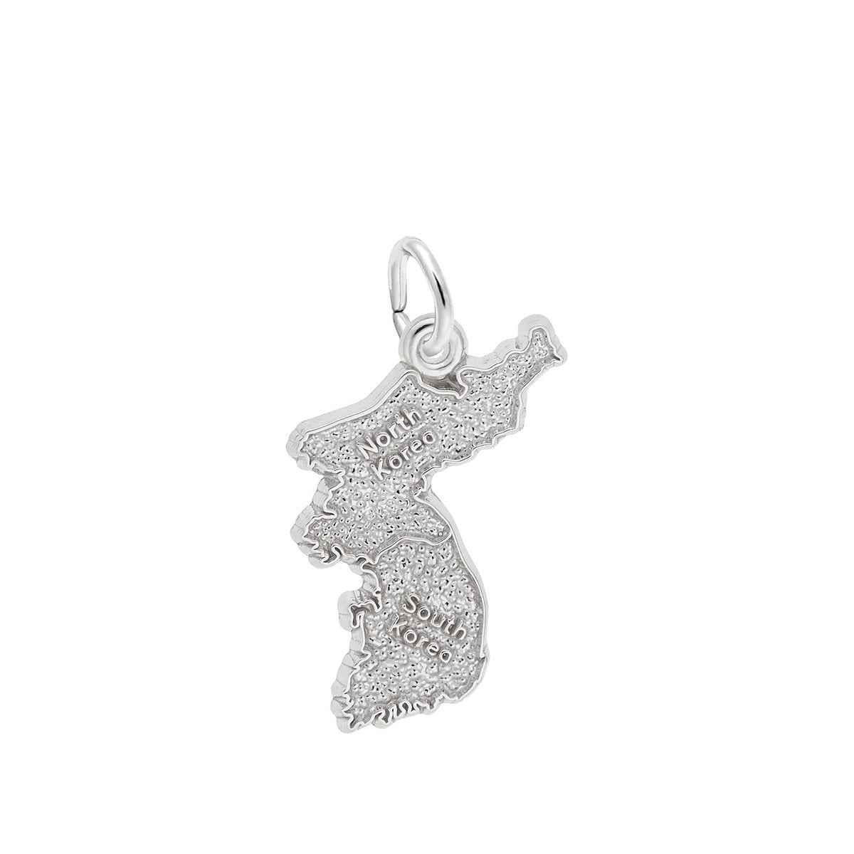 Korea Map Charm in Sterling Silver