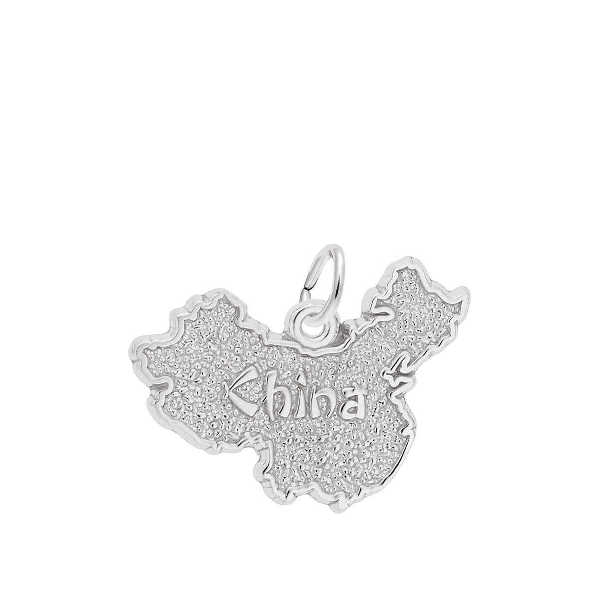 China Map Charm in Sterling Silver