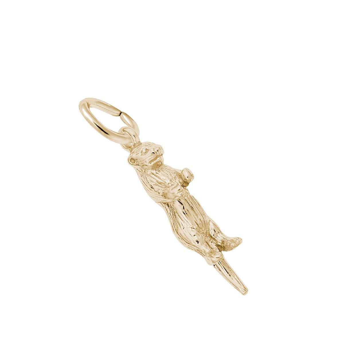 Sea Otter Charm in 14K Yellow Gold