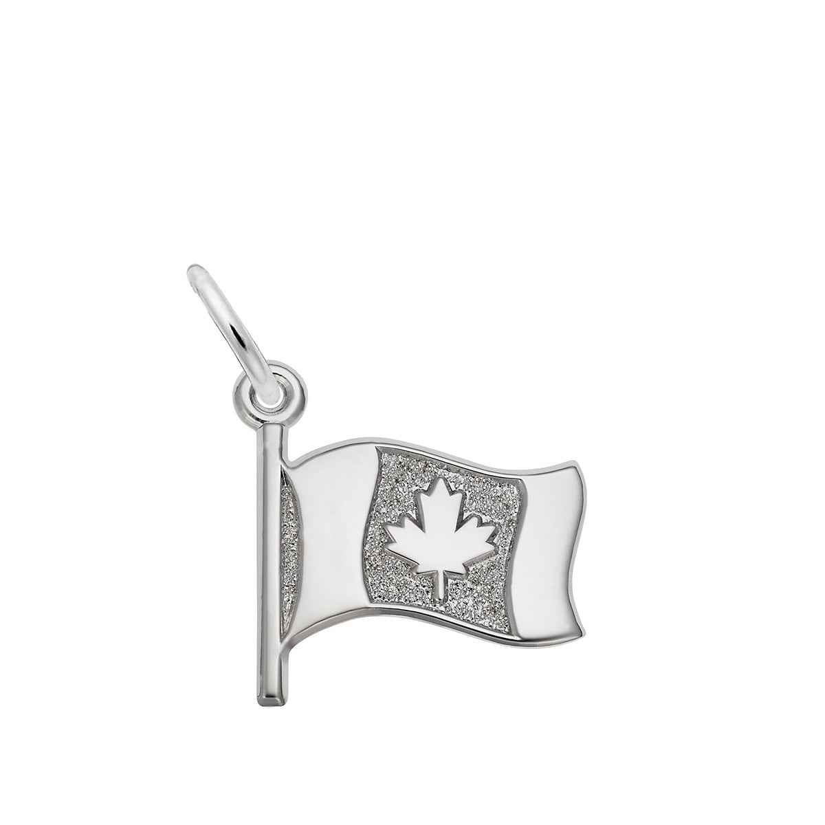 Canadian Flag Charm in Sterling Silver