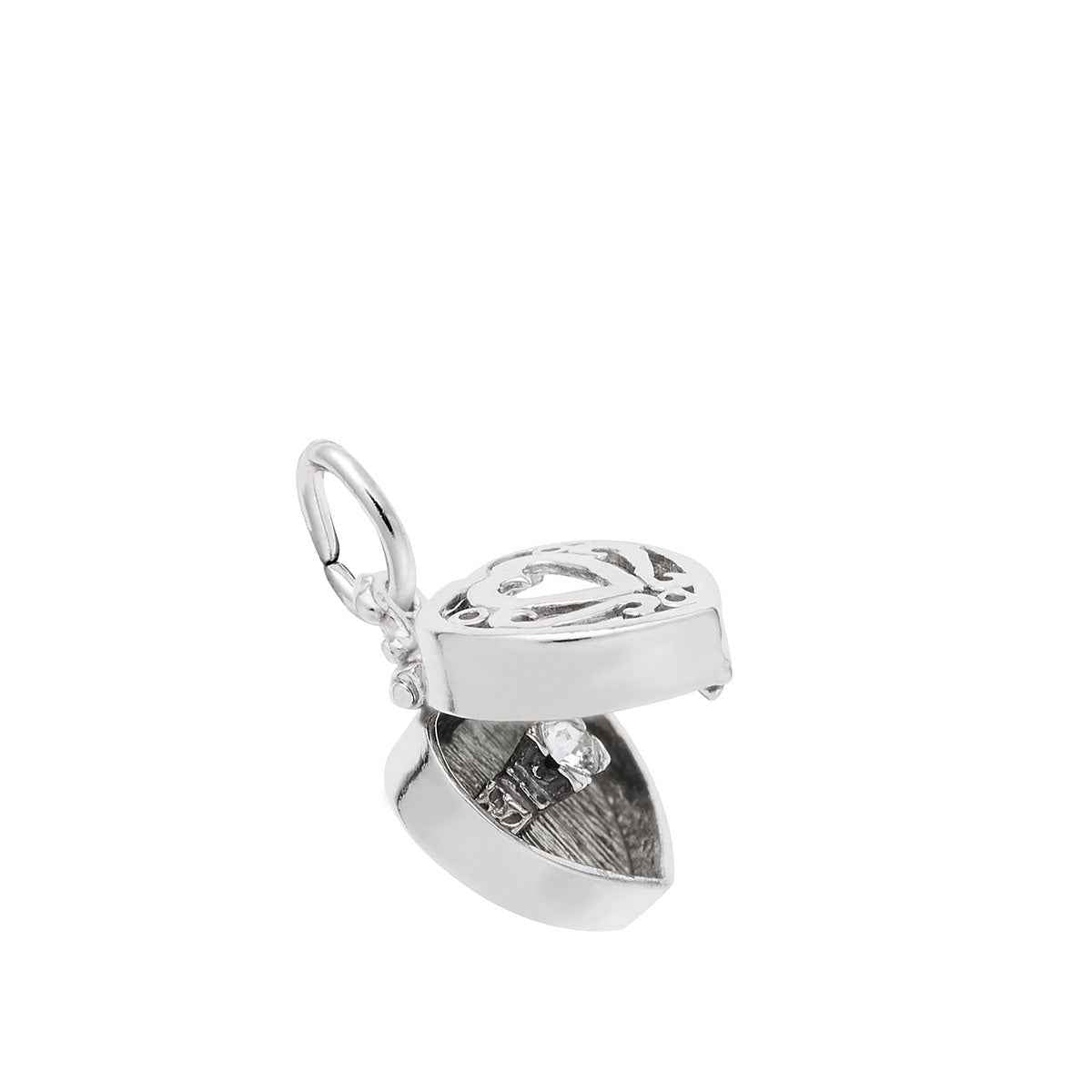 Ring Box Charm in Sterling Silver