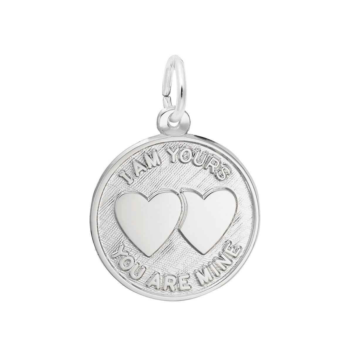 I Am Yours Hearts Charm in Sterling Silver