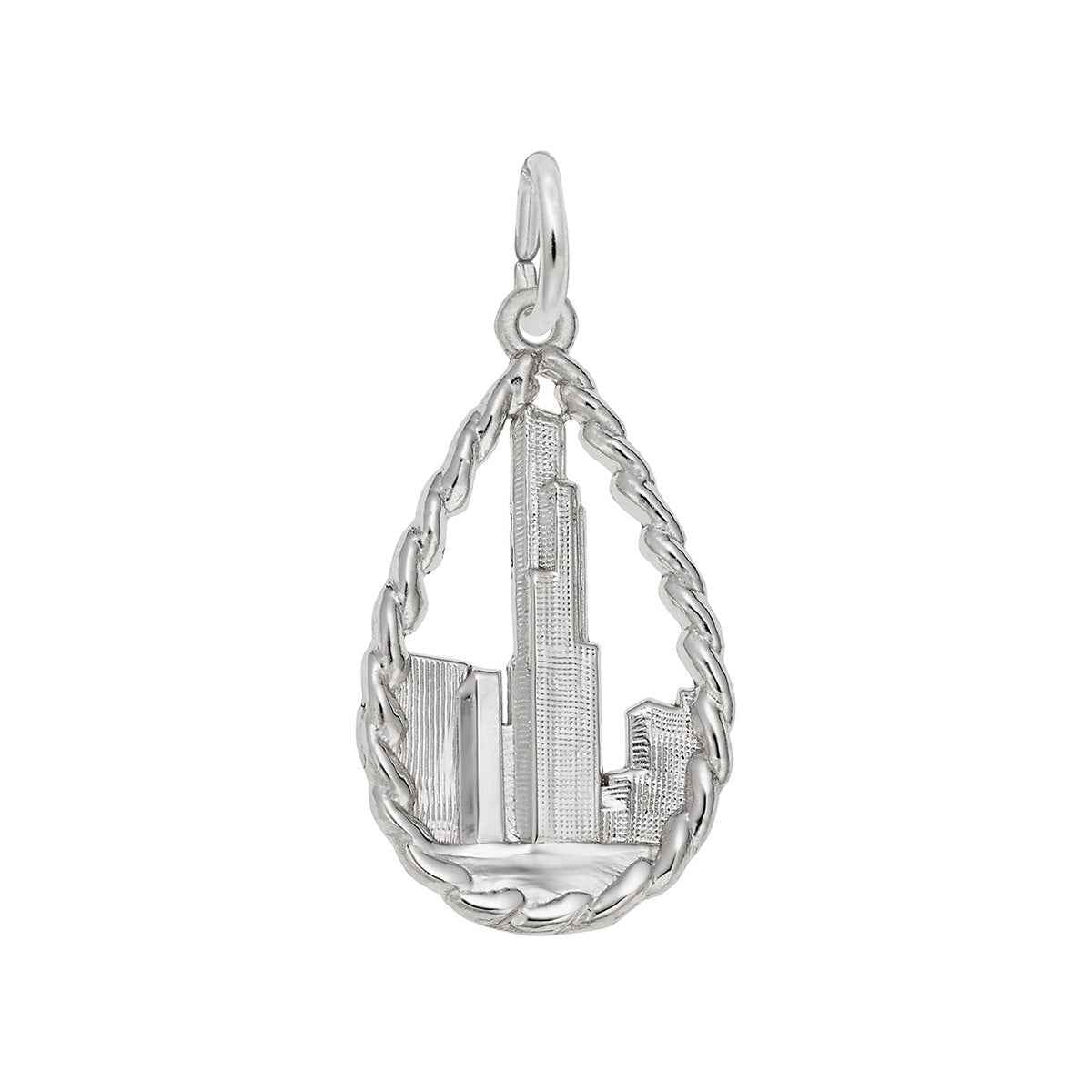 Sears Tower Charm in Sterling Silver