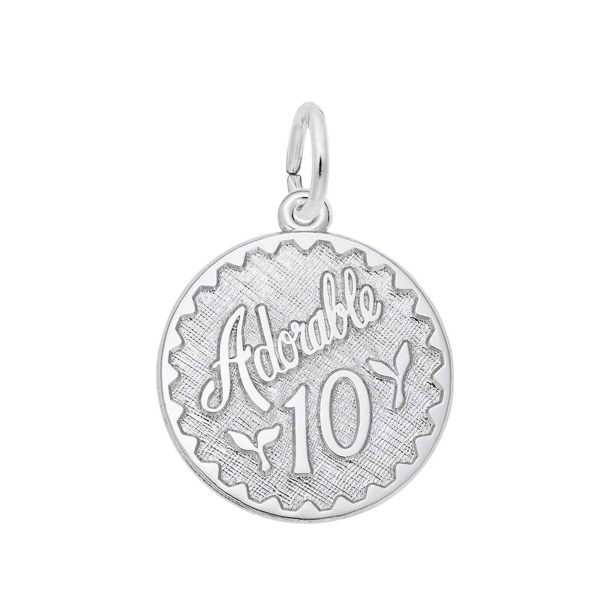 Adorable 10 Charm in Sterling Silver