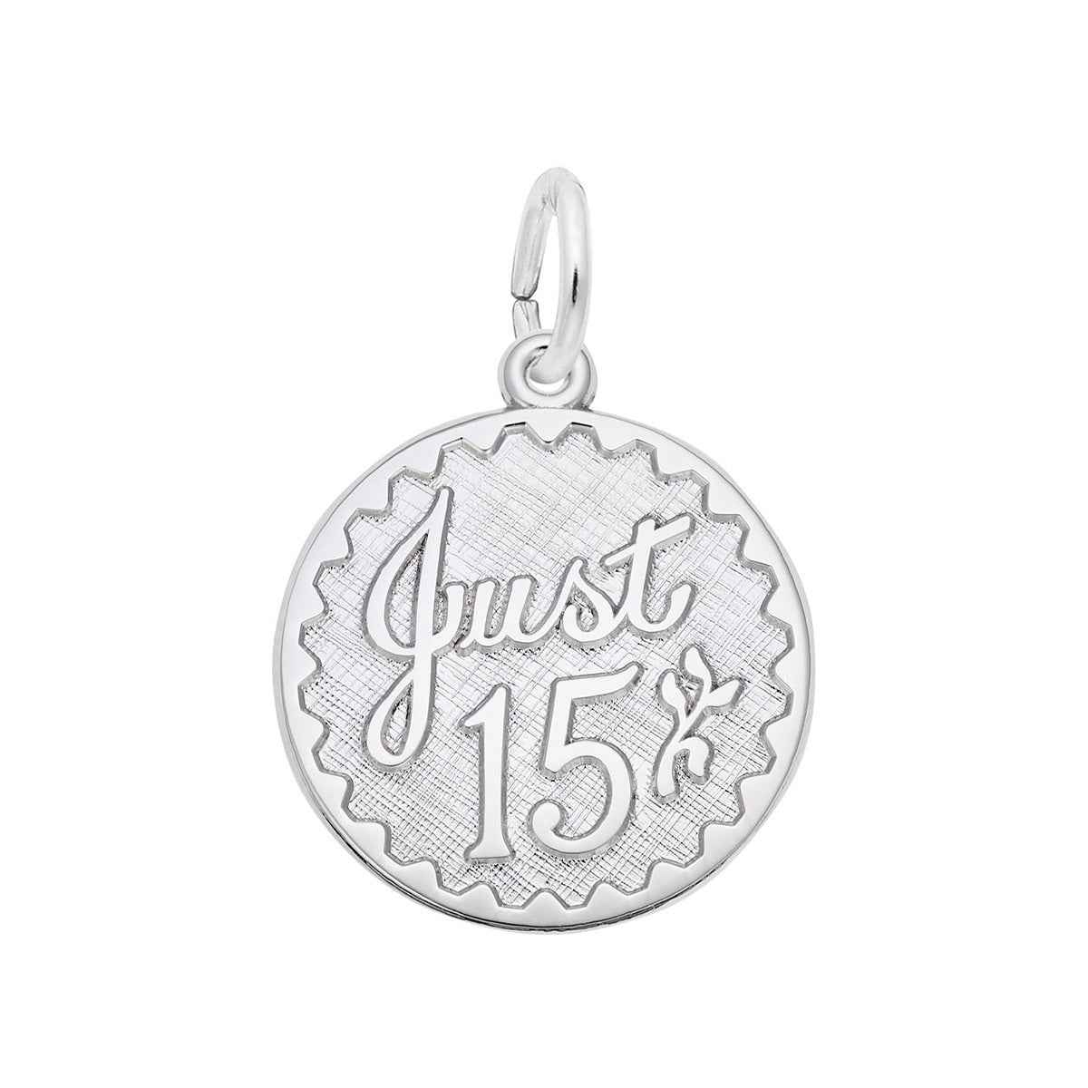 Just 15 Charm in Sterling Silver