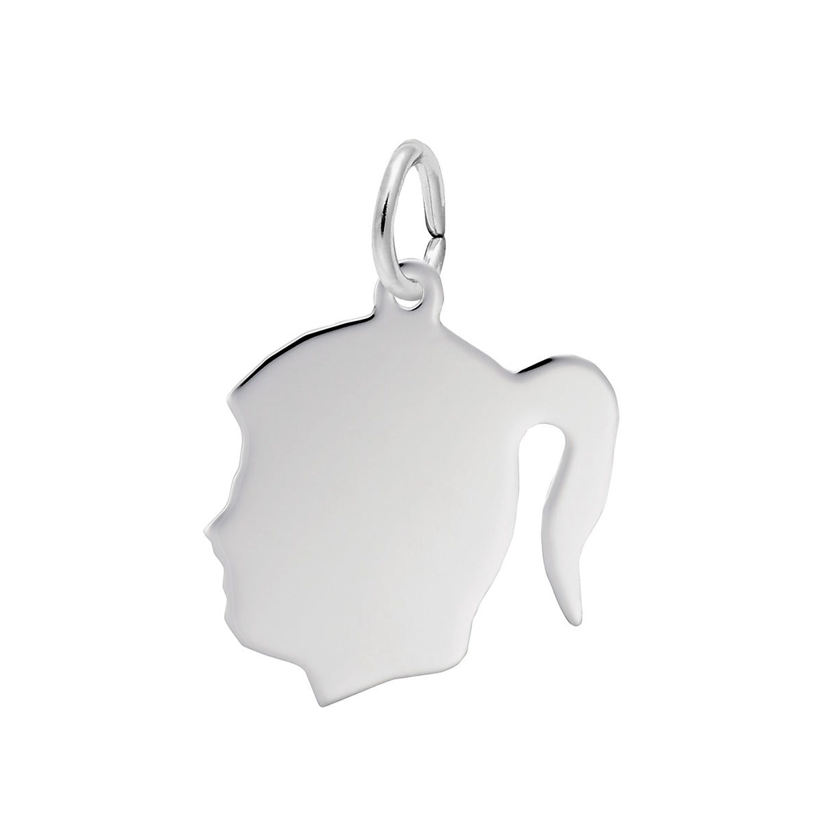 Girl Ponytail charm Sterling Silver