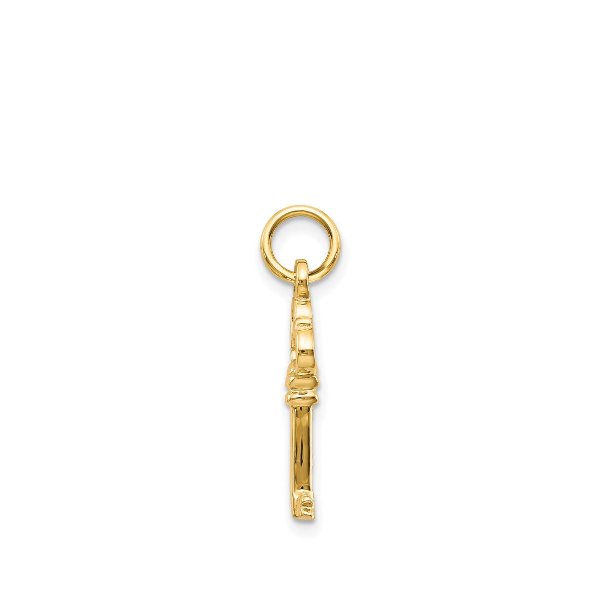 Key Pendant in 10K Yellow Gold front view