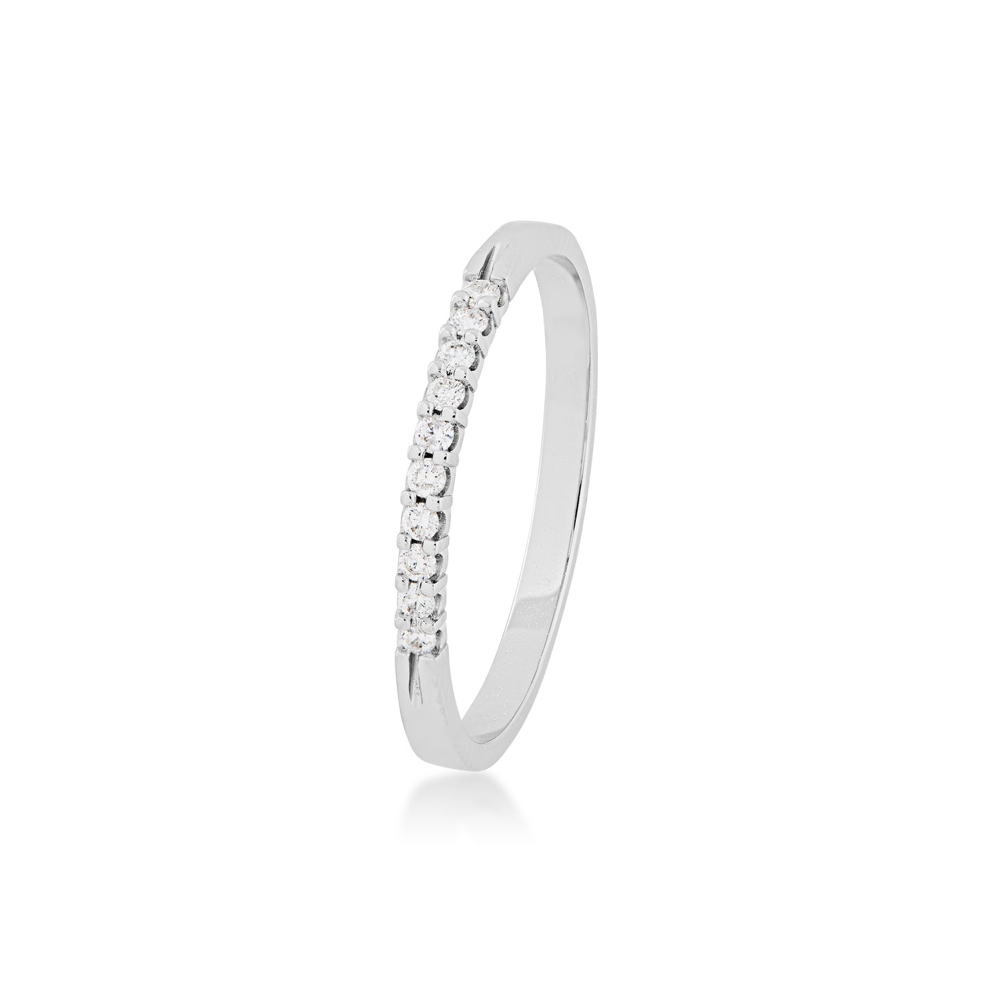 1/10 ct. tw. 10-Stone Anniversary Band in 10K White Gold front view