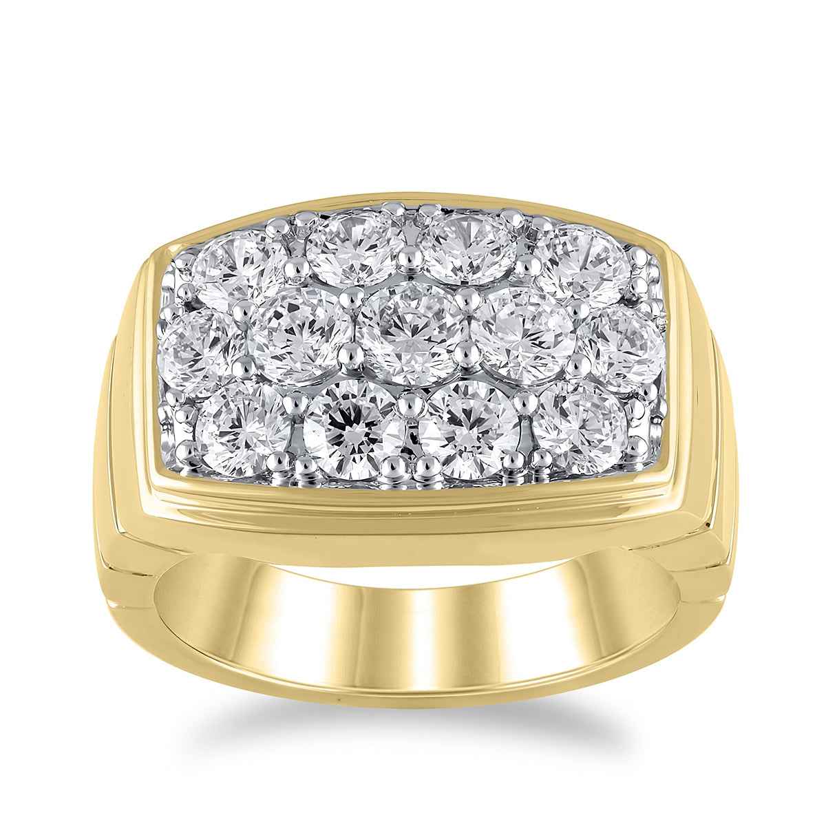 Adamante 3 ct. tw. Men's Lab-Grown Diamond Ring in 10K Yellow Gold