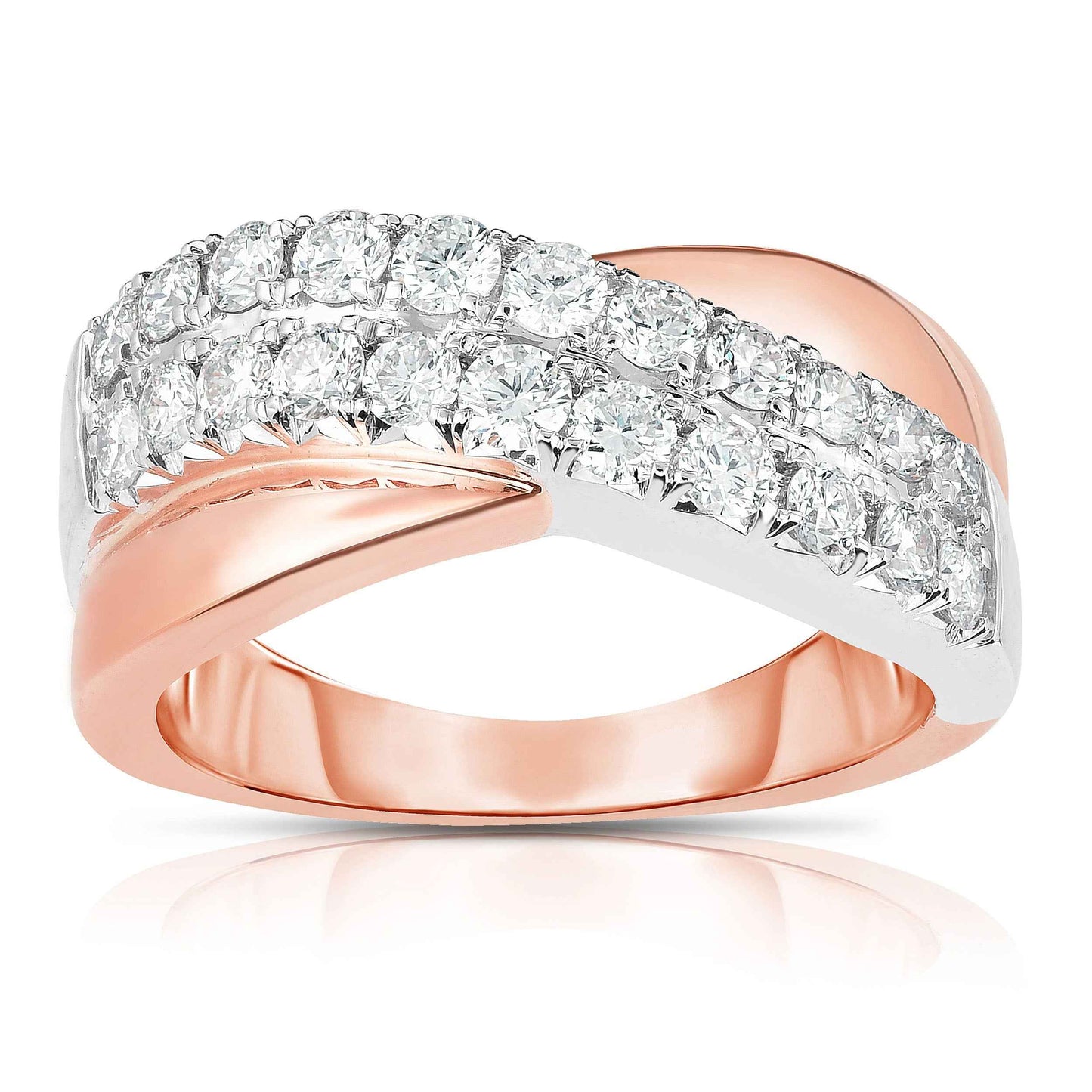 1 ct. tw. White Diamond Wraparound Fashion Ring in 14K White and Pink Gold