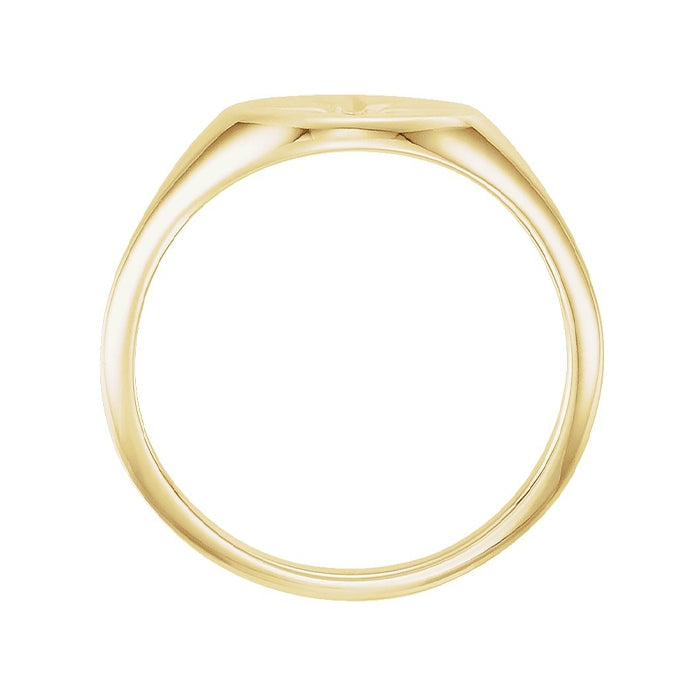 Diamond Accent Starburst Signet Ring in 14K Yellow Gold front view