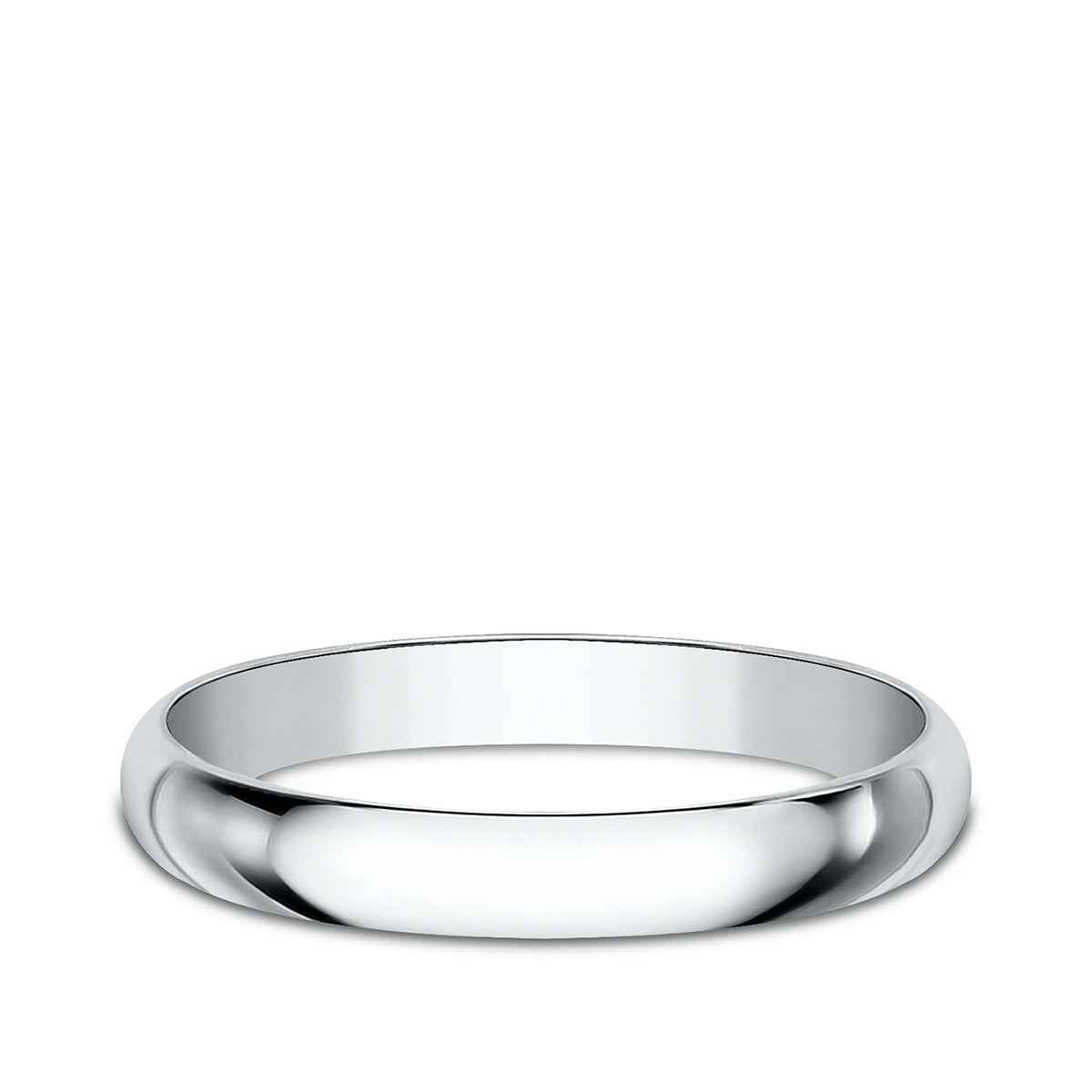 Benchmark Ladies' 2.5mm Dome Classic Fit Polished Wedding Ring in 14K White Gold