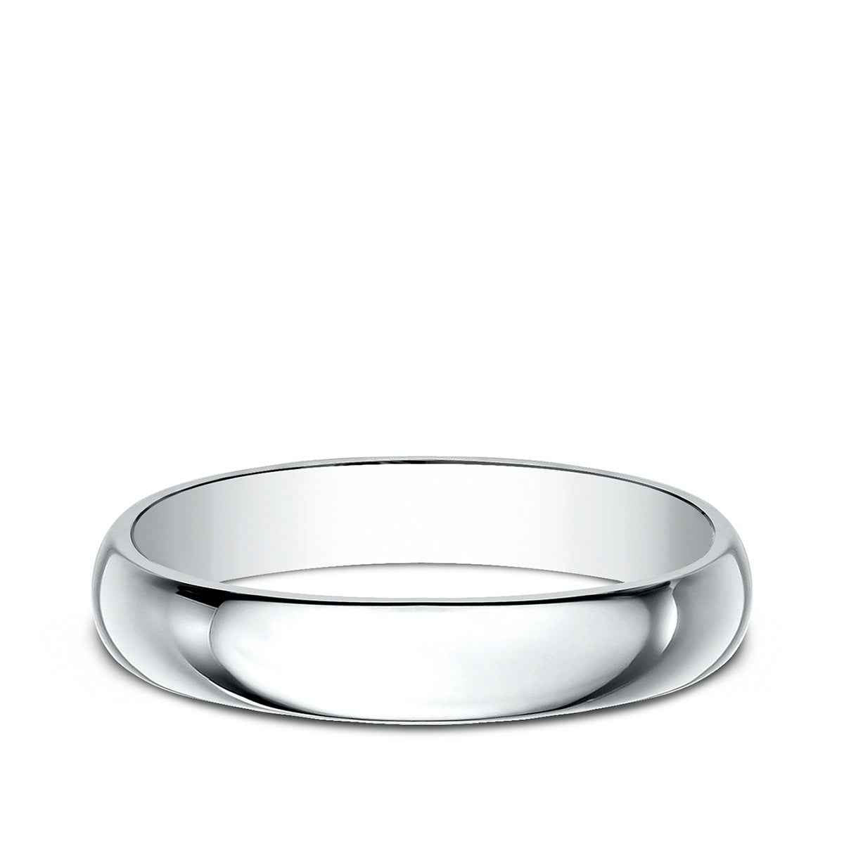 Benchmark Men's 4mm Dome Classic Fit Polished Wedding Ring in 14K White Gold