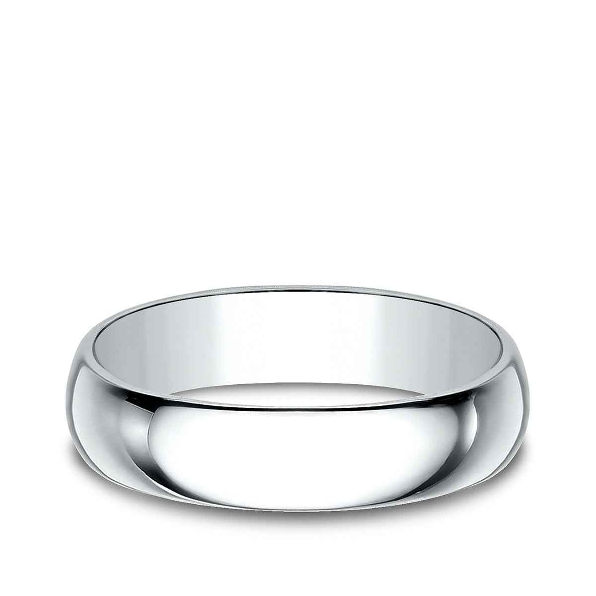Benchmark Men's 5mm Dome Classic Fit Polished Wedding Ring in 14K White Gold