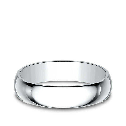 Benchmark Men's 5mm Dome Classic Fit Polished Wedding Ring in 14K White Gold