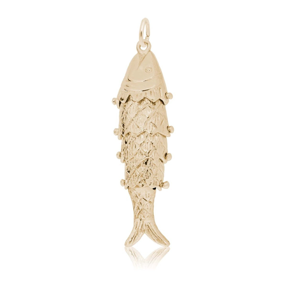 Wiggle Fish Charm in 14K Yellow Gold