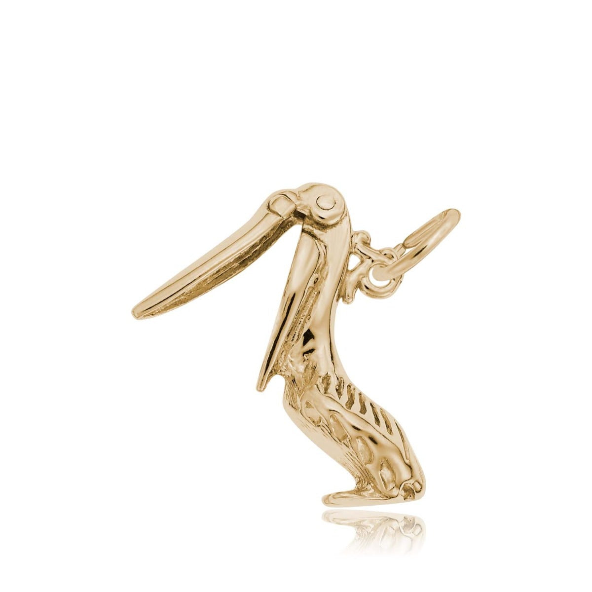 Pelican Charm in 14K Yellow Gold