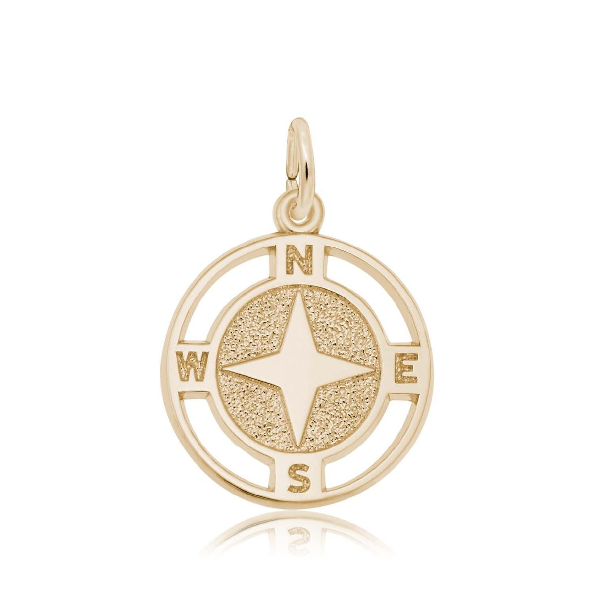 Nautical Compass Charm in 14K Yellow Gold