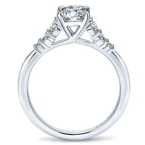 Gabriel & Co. 1/4 ct. Diamond Semi-Mount Engagement Ring with Descending Diamond Design in 14K White Gold close-up detail