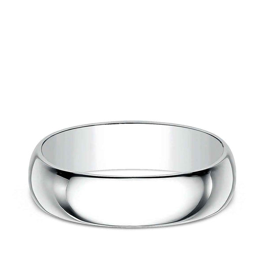 Benchmark Men's 7mm Dome Classic Fit Polished Wedding Ring in 10K White Gold