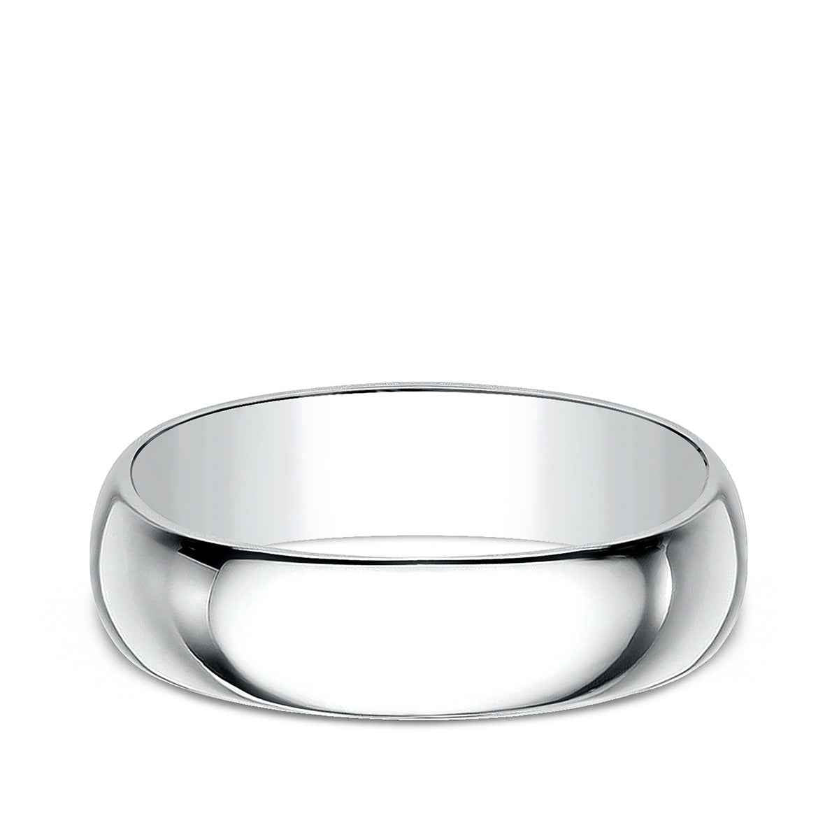 Benchmark Men's 7mm Dome Classic Fit Polished Wedding Ring in 14K White Gold