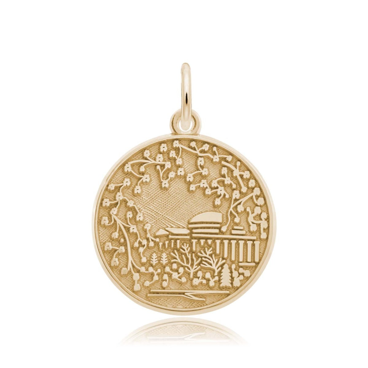 Cherry Blossom Scene Charm in 14K Yellow Gold