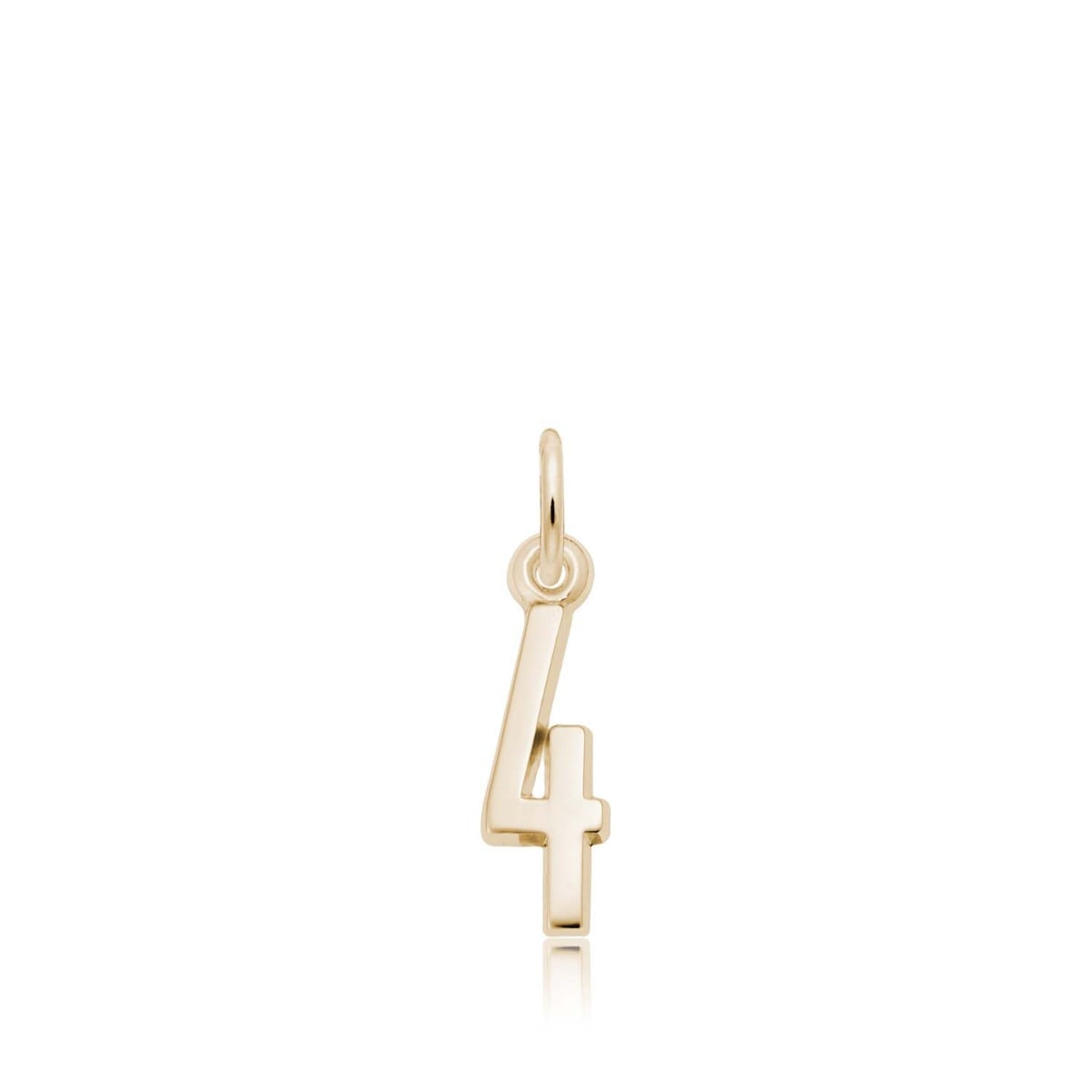 Number 4 Charm in 14K Yellow Gold
