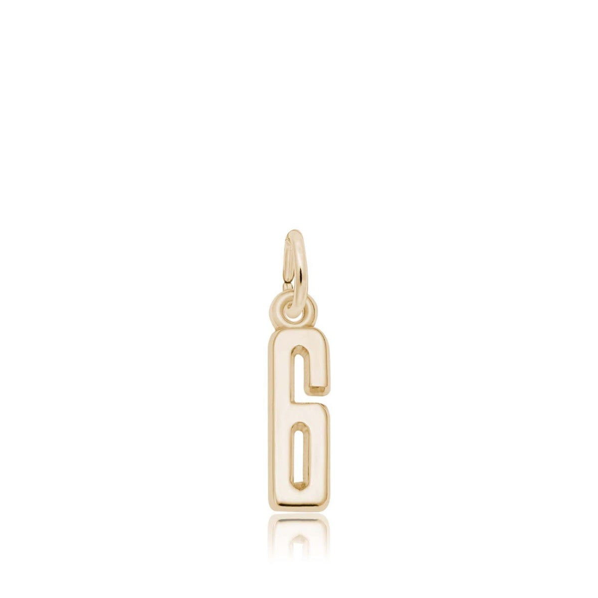 Number 6 Charm in 14K Yellow Gold