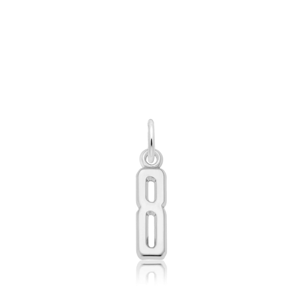 Number 8 Charm in Sterling Silver