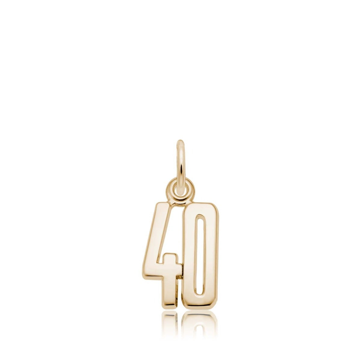 Number 40 Charm in 14K Yellow Gold