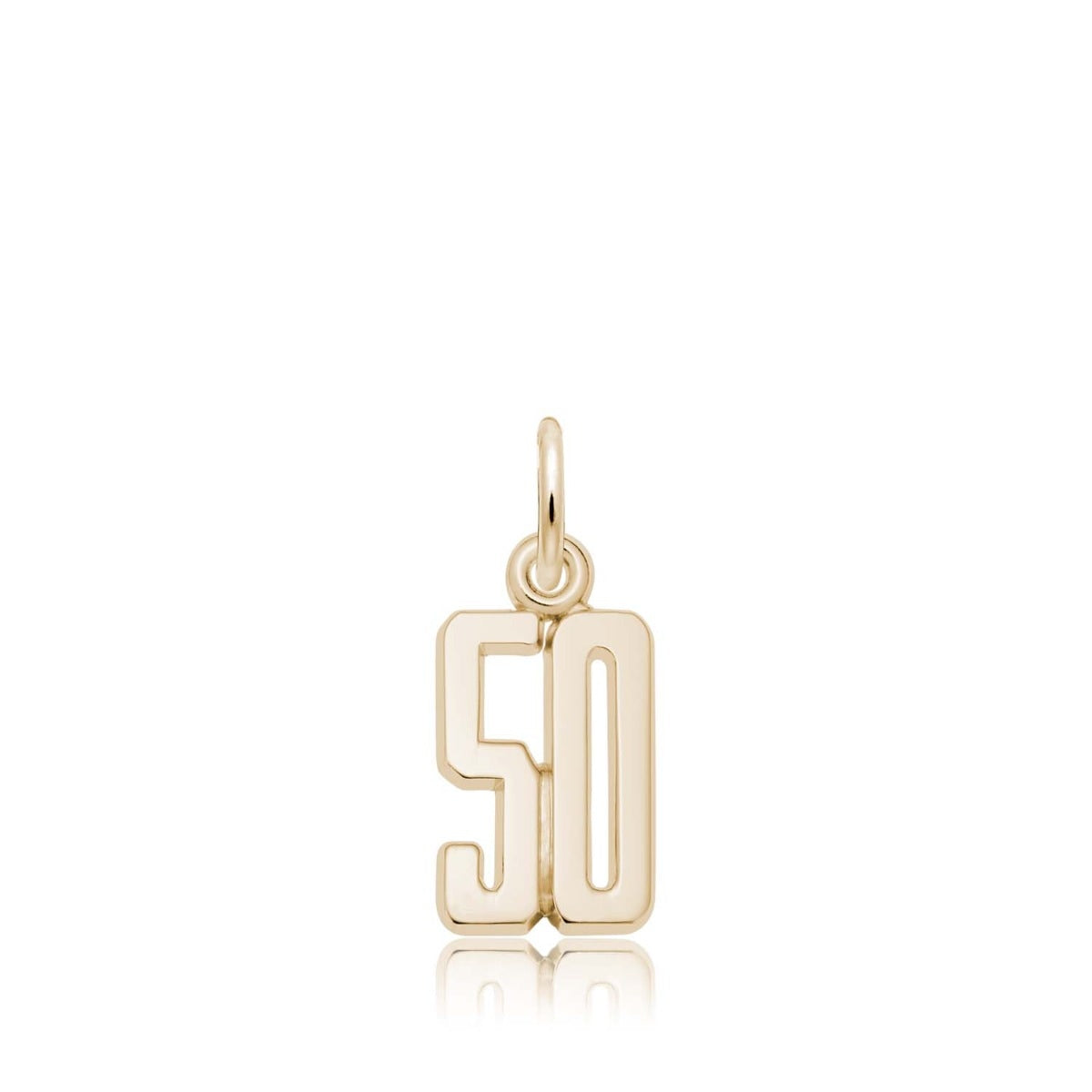 Number 50 Charm in 14K Yellow Gold