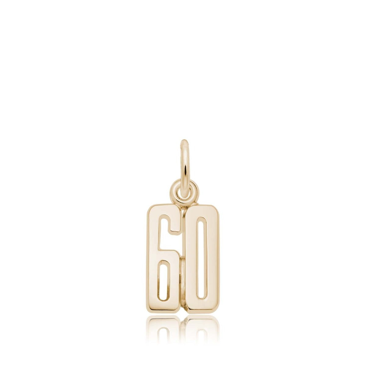 Number 60 Charm in 14K Yellow Gold