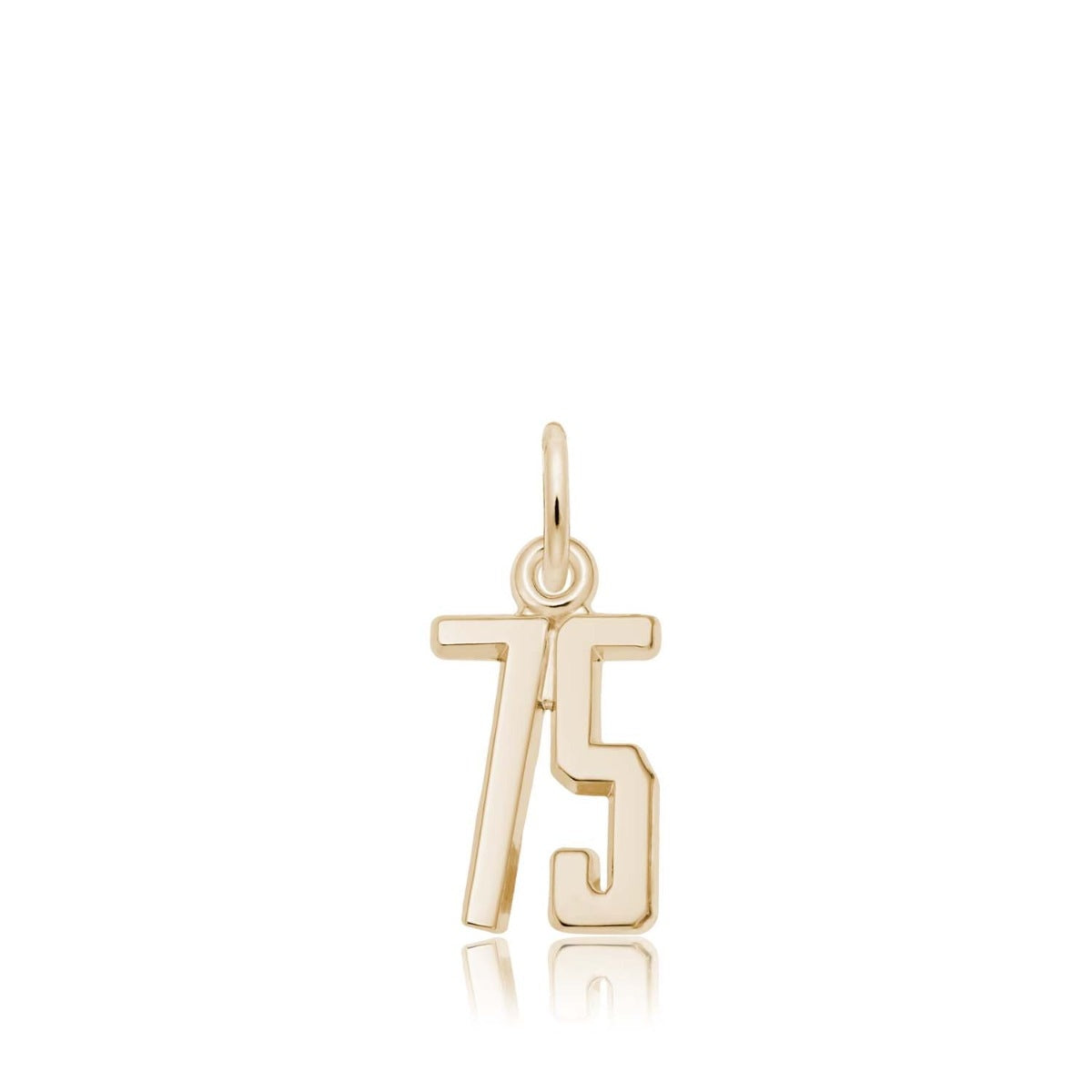 Number 75 Charm in 14K Yellow Gold