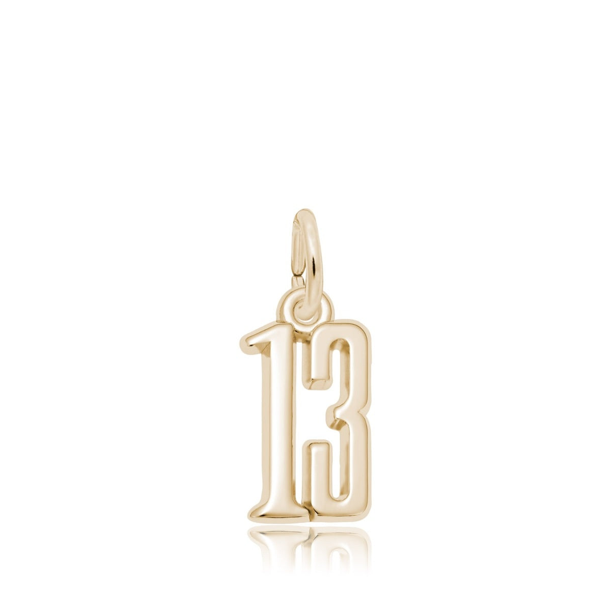 Number 13 Charm in 14K Yellow Gold
